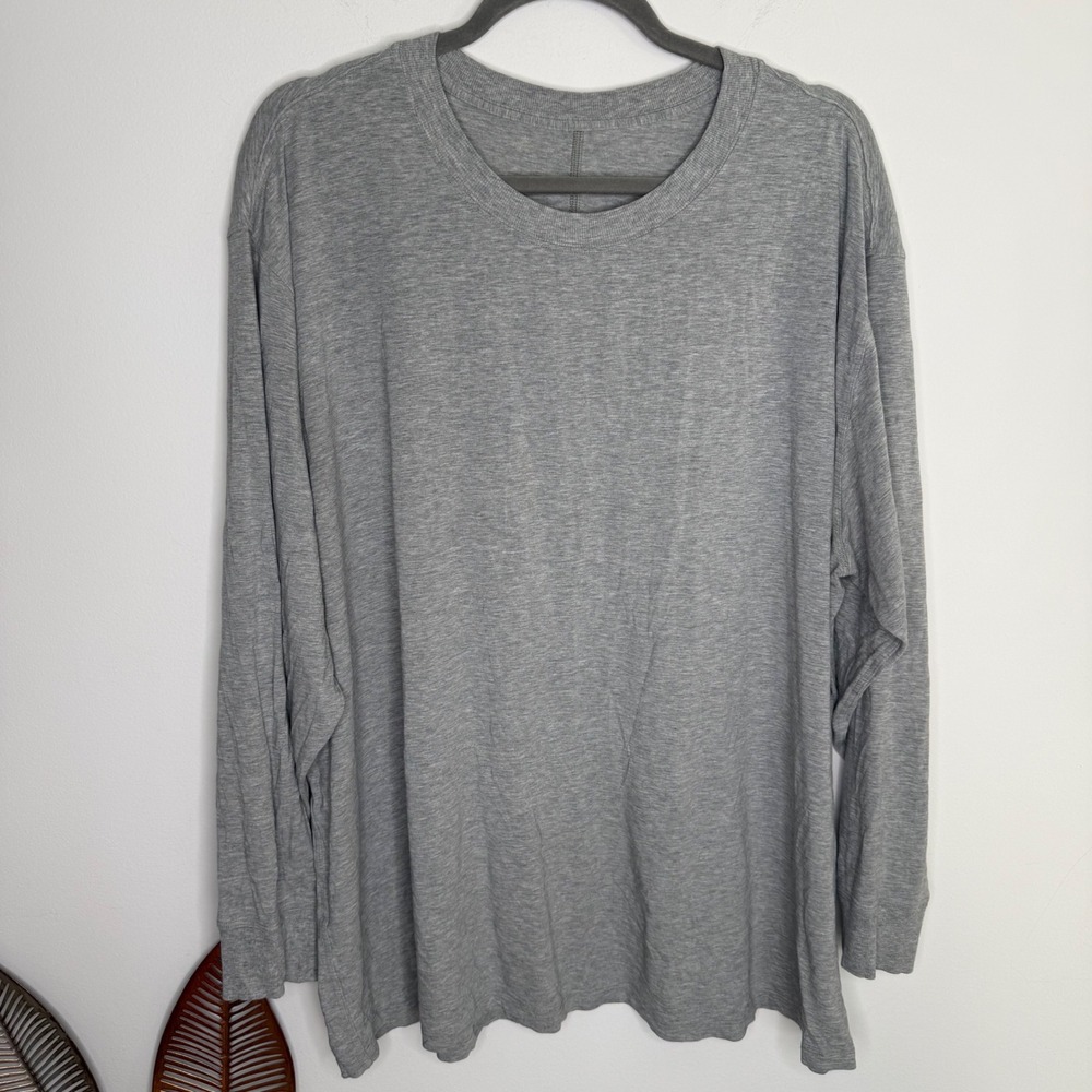 Lululemon Back in Action Long Sleeve Shirt Heathered Grey Relaxed Fit Top